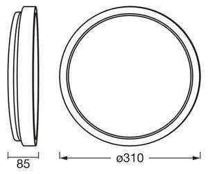 Osram -LED Димируемо таванно осветително тяло MARIANO LED/16W/230V Ø 31 см дъб/черно