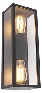 Смарт стенна лампа черна 38 см 2 светлини IP44 вкл. Wifi ST64 - Charlois