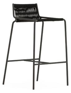 Черен метален бар стол (височина на седалката 65 cm) Emily – Marckeric