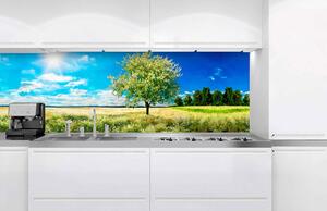 Фототапет за кухня - дърво в поляната 180 x 60 см