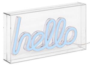 Настолна LED неонова лампа atmosphera Hello, 23 x 4 x 12.5 cm, Синя