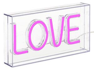 Настолна LED лампа atmosphera LOVE, Розова, 23 cm