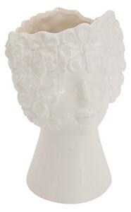 Ваза с лице atmosphera Fleur de Rose, Бяла керамика, 21 cm