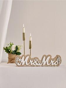 Sinsay - Сватбена декорация с надпис Mr & Mrs - бежово