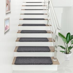 Step mats set of 15 rectangular dark grey