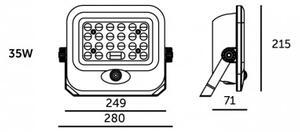 LED соларен прожектор със сензор MHCS LED/20W/3,2V IP65 10000 mAh + дистанционно управление