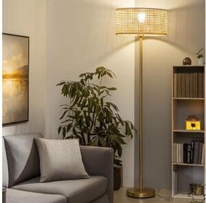 Brilagi - LED подова лампа CERIA 1xE27/20W/230V Ø 25 см бамбук/златист