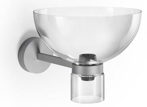 FLOS Стенен LED светилник „Nocturne Bowl“, сребрист, стъклен, с регулиране на, Затъмняване, Металик, Коридор, Алуминий, Дизайн