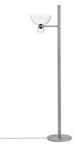 FLOS LED стояща лампа Nocturne F1 Bowl, сребриста, височина 206 см, Затъмняване, Металик, Дневна/трапезария, Алуминий, Дизайн