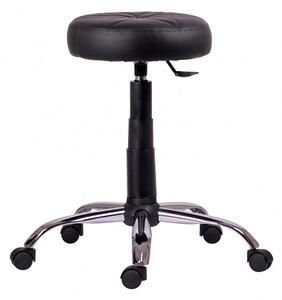 Табуретка Antares HOCKER CR, до 100кг, изкуствена кожа, газов механизъм, хромирана база, черна