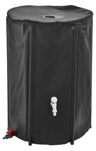 Резервоар за дъждовна вода 500D PVC, Черен, Устойчив на ръжда и UV, 250 L