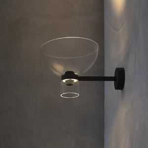 FLOS Стенен LED светилник „Nocturne Bowl“, черен, стъклен, с регулиране на, Затъмняване, Черен, Коридор, Алуминий, Дизайн