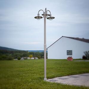 Lindby Постна лампа Damion, 200 cm, 3 светлини, E27, IP44, Затъмняване, Металик, Неръждаема стомана, Модерен