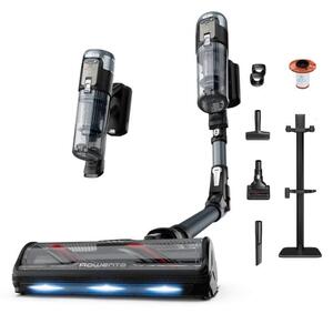 Прахосмукачка Rowenta X-Force Flex 16.60 Animal, вертикална/ръчна, безжична, 0.6л капацитет на контейнера, до 120 минути време на работа, 2 филтъра, 5 степени на мощност, Flex технология, черна