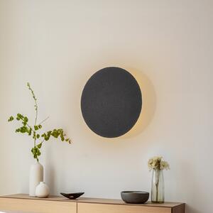 TK Lighting Стенна лампа Lunia New, черна, Ø 30 cm, Затъмняване, Черен, Дневна/трапезария, Метал