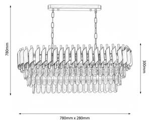 Brilagi - Полилей на верига ECLIPSE 10xE14/10W/230V 78x28 см сребрист