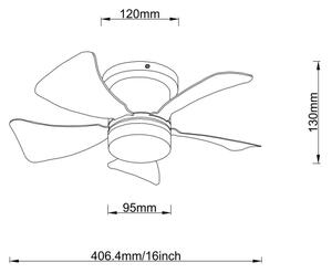 Globo 03609W - LED Димируем таванен вентилатор HINES LED/10W/230V + д.у. бял