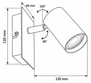 Kanlux 90780 - Стенно точково осветително тяло EVALO 1xGU10/10W/230V бежово/златно