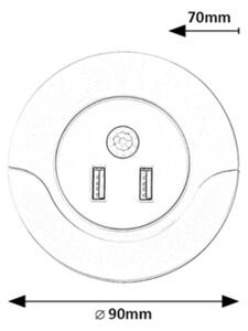 Rabalux 76012 - LED Нощна лампа контакт със сензор DEMBO LED/13,9W/230V