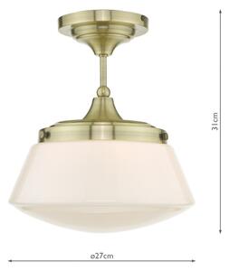 Där Lighting CAD0175 -Плафонен полилей за баня CADEN 1xE27/60W/230V IP44 месинг