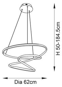 Endon 97632 - LED полилей на кабел DUNE LED/47,5W/230V 3000K черен
