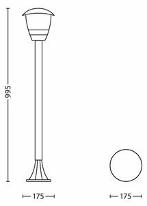 Philips 15383/30/16 - Екстериорна лампа MYGARDEN CREEK 1xE27/60W/230V черна IP44