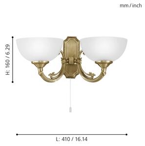 EGLO 82752 - Стенна лампа SAVOY 2xE14/40W/230V