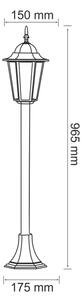 Екстериорна лампа 1xE27/20W/230V IP43 96,5 см патина