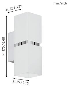 Eglo 95377 - LED Стенна лампа PASSA 2xGU10-LED/4W/230V