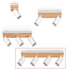 Brilagi - Точково осветително тяло SELE WOOD ACOUSTIC 4xGU10/30W/230V бяло/дърво