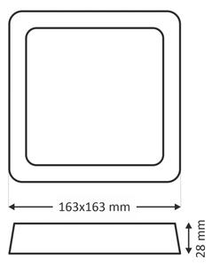 LED Плафониера LED/12W/230V 4200K 16,3x16,3 см бял