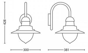 Philips 01652/06/PN - Външна, настенна лампа MYGARDEN RAINDROP 1xE27/53W/230V IP44