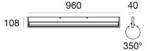 Светодиодно стенно осветление Tablet W1, ширина 96 см, бяло