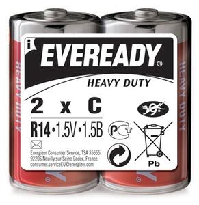 Energizer Цинкова батерия Eveready, HD, C, 1.5V, 2 броя във фолио