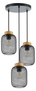 Brilagi - Полилей с кабел BASKLITE 3xE27/15W/230V дърво/черен