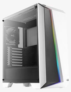 Кутия за настолен компютър Aerocool Cylon Pro RGB прозрачен панел от закалено стъкло CYLON-PRO-G-WT-V2 - бяла