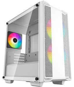 DeepCool CC360 ARGB WH, Mid Tower, Mini-ITX/Micro-ATX, 1xUSB3.0, 1xUSB2.0, 1xAudio, 3x120mm Pre-Installed ARGB Fans, Tempered Glass, Mesh Panel, White