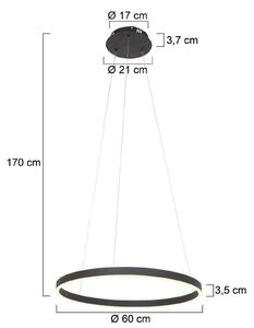 LED висящо осветление Ringlux Ø 60cm 2 светлини черно