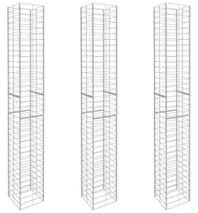 Sonata Габионни кошници, 3 бр, поцинкована стомана, 25x25x197 см