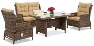 Malaga Apetito 4 кафяво Garden Point technorattan furniture