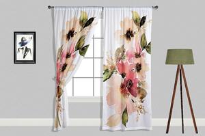 Бели и розови завеси в комплект от 2 броя 140x240 cm Pastel Flowers - Oyo home