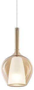IDEAL LUX Ideal Lux висяща лампа Kalique 1, кехлибарено, Ø 18 cm, Затъмняване, Бежов, Дневна/трапезария, Пластмаса, Модерен