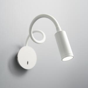 IDEAL LUX Ideal Lux LED стенна лампа Focus 2, бяла, 55 см, гъвкаво рамо, Бял, Дневна/трапезария, Метал, Модерен