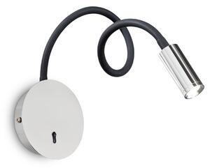 IDEAL LUX Ideal Lux LED стенна лампа Focus 2, хромирана, 55 см, гъвкаво рамо, Металик, Дневна/трапезария, Метал, Модерен