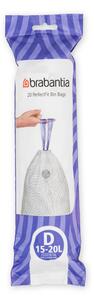 Торбички за кош Brabantia PerfectFit Sort&Go/Built-In 647036, Размер D, 15-20 л, 20 броя, Бял
