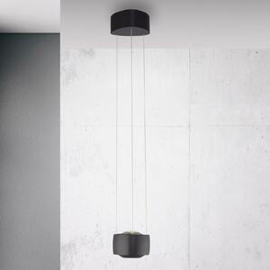 Paul Neuhaus LED висяща лампа Q-Stretto, черна, Ø 14,5 cm, Затъмняване, Черен, Дневна/трапезария, Метал, Модерен