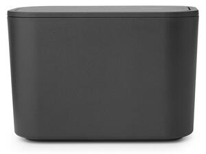 Кошче за отпадъци за баня Brabantia MindSet 1005688, Минерално покритие, Люлеещ се капак, Тъмносив