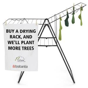 Сушилник за дрехи Brabantia Hangon 1004165, 20 м, 6 закачалки, Регулируем, Заключване за деца, Черен/мат
