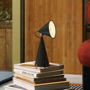 Tom Dixon LED акумулаторна настолна лампа Pose, антрацит, височина 25 cm, Затъмняване, Черен, Дневна/трапезария, Пластмаса, Дизайн