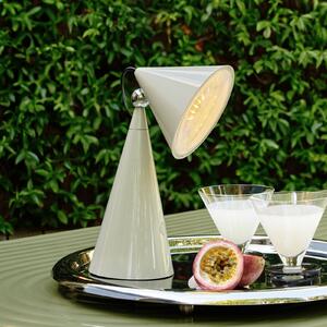 Tom Dixon LED акумулаторна настолна лампа Pose, светлосива, височина 25 cm, Затъмняване, Сив, Дневна/трапезария, Пластмаса, Дизайн